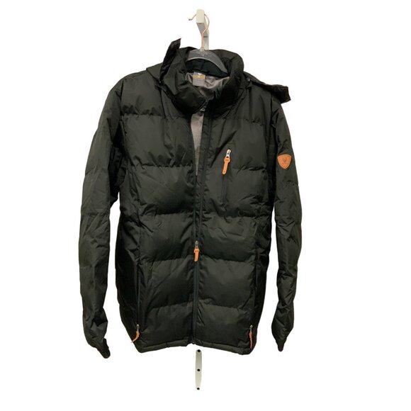 Alpha Camp Black Puffer Jacket Padded Winter Coat - Picture 2 of 3